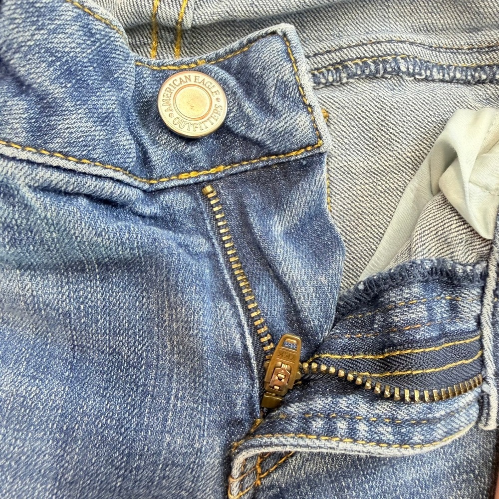 American Eagle Favorite Boyfriend Jeans Womens 4 Blue Stretch Low Rise - Picture 9 of 10